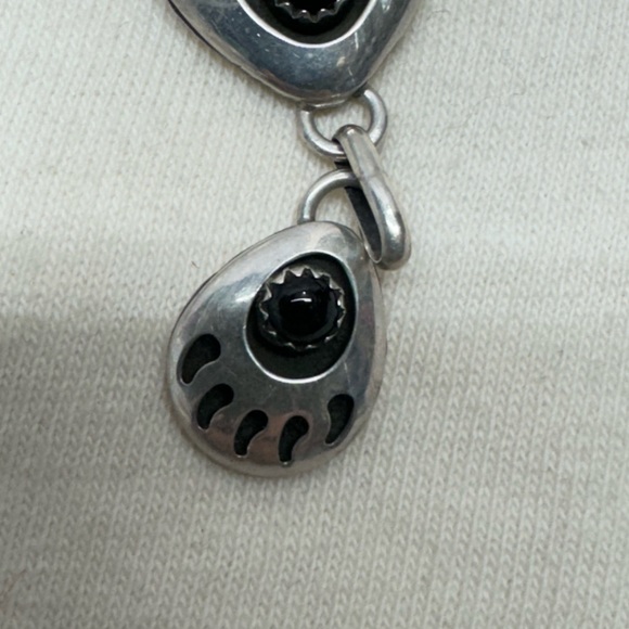 Native American Indian Navajo Kathleen Chavez Necklace Earring Set Bear Claw - Picture 3 of 15